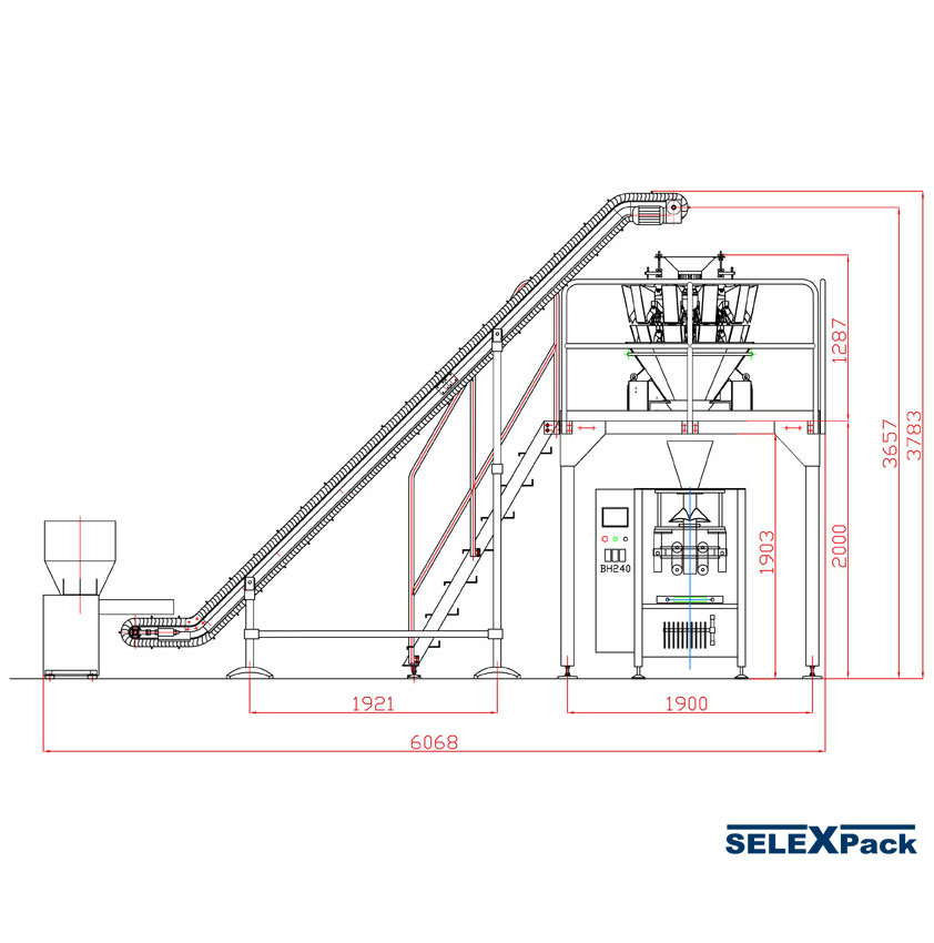 Elevador en “Z” Estructura de acero inoxidable. Cinta transportadora en plastico alimentario. Limpieza con agua. Cuadro electrico IP65. Parada de emergencia. Sincronismo con la maquina que alimenta para parada por acumulación de producto. Varias alturas de elevación. Elevador Vertical de Cangilones. Para productos a granel tales como queso en pequeñas porciones, rallado y en polvo, este sistema se caracteriza por su poca adherencia y facil limpieza. Estructura de acero inoxidable. Elevación vertical con cangilones independientes. Limpiezacon agua. Cuadro electrico IP65. Parada de emergencia. Sincronismo con pesadora para parada por acumulación de producto. Varias alturas de elevación.